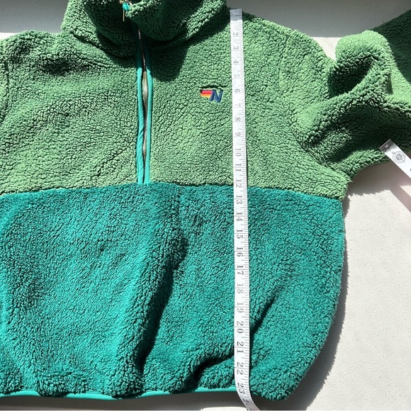 Aviation nation TEDDY UNISEX HALF ZIP  JACKET -GARDEN GREEN - Picture 6 of 15